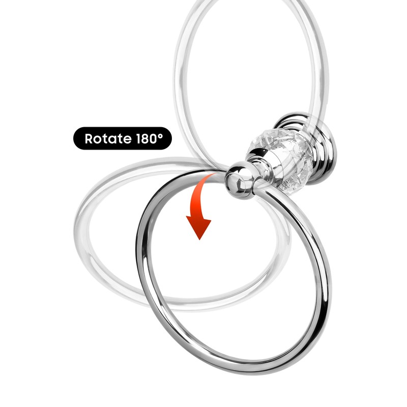 Silver Crystal Towel Ring, Chrome Bathroom Towel Holder Ring, Bathroom