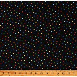 TIMELESS TREASURES Cotton Dots Polka Dots Circles Rainbow Colorful Patterned Designs Black Cotton Fabric Print by The Yard (DOT-CD1960-MULTI)