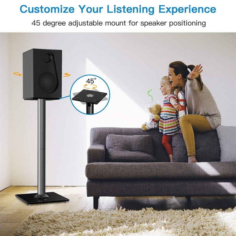 PERLESMITH Universal Floor Speaker Stands 26 Inch for Surround Sound,