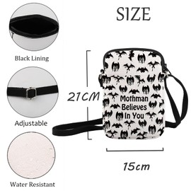 Mothman Cryptid Crossbody Bag Cryptid Creature Gift Mothman Believes In You Shoulder Bag Mythical Mothman Monster Gift (Mothman Believes In You Crossbody Bag)