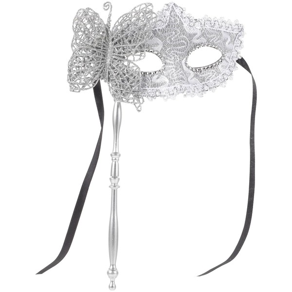 jojofuny Masquerade Mask with Stick Butterfly Mask for Women, Venetian
