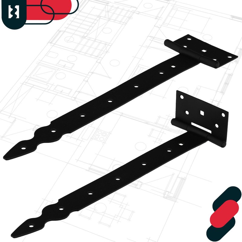 KOTARBAU® Cross Hinge T-Hinge Decorative Shutter Hinge Powder Coated Black