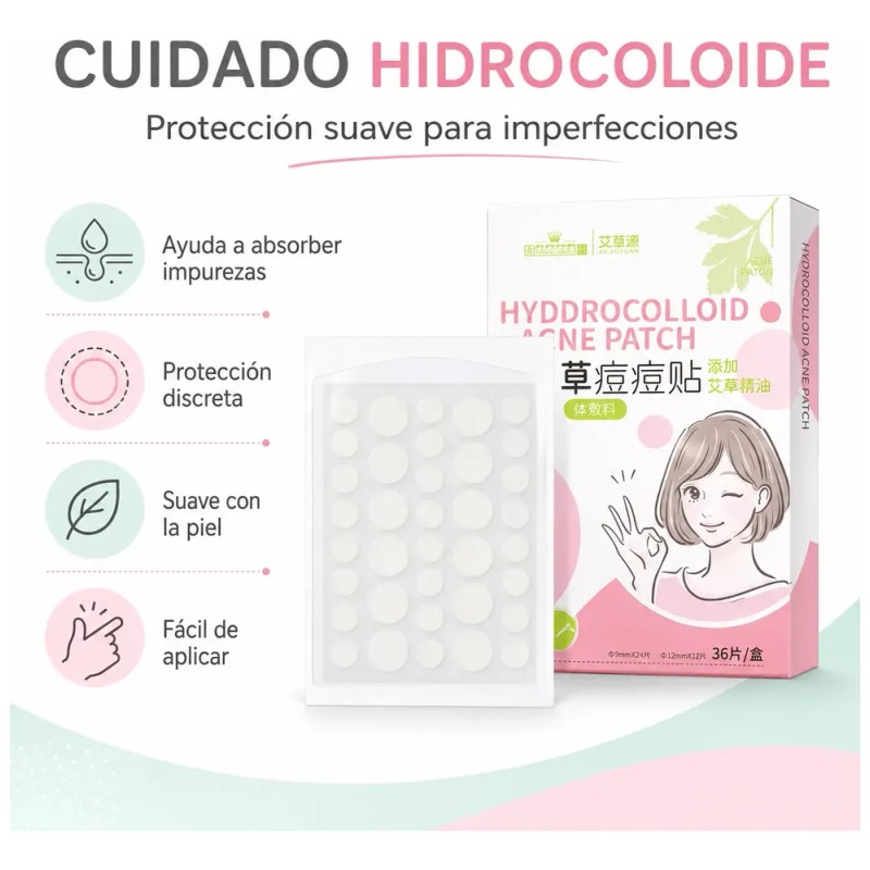Parches Hidrocoloides Acne Artemisa 2 Cajas 72 Pzs