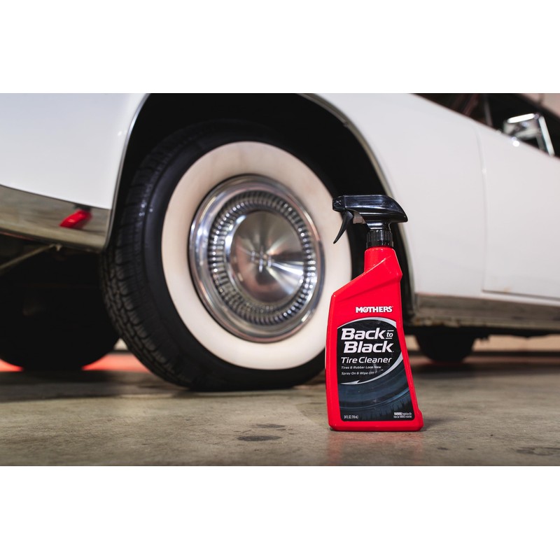 Mothers Back-to-Black Tire Cleaner, 24 oz. — Powerful Formula Removes
