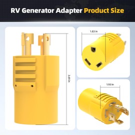 NEMA L14-30P to TT-30R RV Generator Adapter, ETL Listed 30A 4-Prong Locking to 3-Prong Power Converter 125/250V for RV, Travel Trailer, Camper, and Motorhome