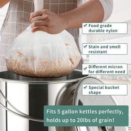 Kitchen Food Straining Bag Jelly Strainer Nylon 120Micron Home Wine Brew Bag Extraction Sack 12x18in