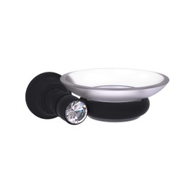 Allied Brass CC-62 Carolina Crystal Collection Wall Mounted Soap Dish, Matte Black