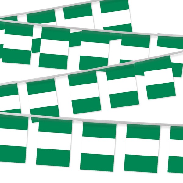 32FT Small Nigeria Pennant Flag Bunting,30 PCS Mini String Banner
