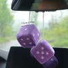 Pair Of Dice Car Decorations,Fuzzy Plush Dice With Heart-Shaped Dots