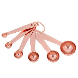 Copper Measuring Spoons 6 Pcs Stainless Steel Spoons Dry & Liquid Ingredients Measurement Spoon