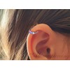 Helix Hoop Earring - 24G Silver 2 mm tiny opal
