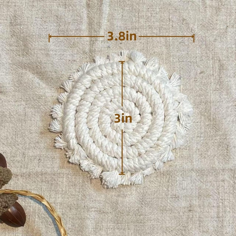 3.8in Boho Car Coasters for Cup Holders, 2PC Cup Coasters