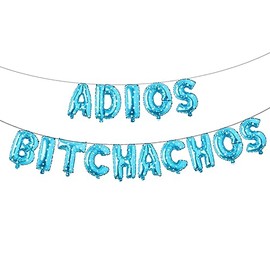 Adios achos Balloons Multicolor Going Away Party Banner Office Work/Goodbye/Retirement/Farewell/Bon Voyage/Job Change/We Will Miss You/Leaving Job Moving/Graduation Themed Party Supplies