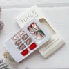 Christmas Press on Nails Medium, LPOODDNU Square Press on Nails