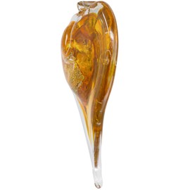 Luke Adams Glass Hanging Hearts – Hand Blown Glass Heart Ornament for Windows or Gifts – Colorful Blown Glass Hearts Decor (November - Citrine)