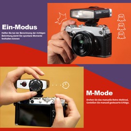 Godox Lux Junior Retro Camera Flash, Speedlite GN12 6000K±200K CCT, Automatic and Manual Modes 1/1-1/64 Flash Performance, 28mm Focal Length for Canon Nikon Sony Fuji Olympus Hot Shoe Cameras