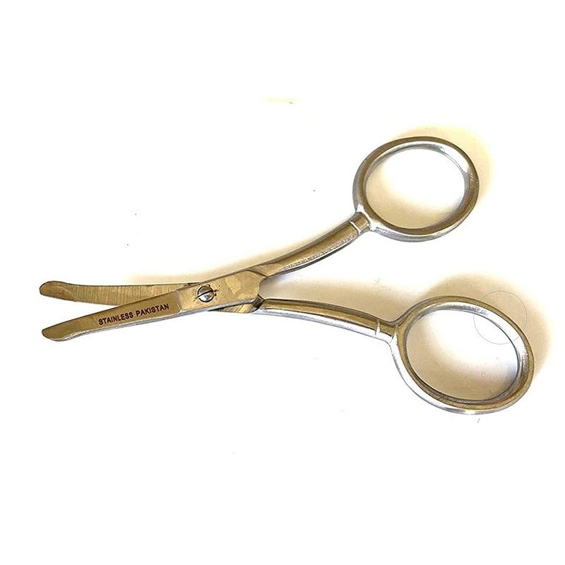 NOSE HAIR TRIMMER SCISSORS CURVED 3.5" - ROUND TIP FOR