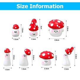 CGEAMDY Pack of 7 Luminous Mini Resin Mushrooms, Cute Mushroom Car Decoration Made of Resin, Car Dashboard Accessories, Interior Decoration, Cute Mushroom Women, Mini Mushroom Funny Car Dashboard
