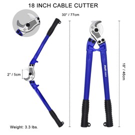 ZrgGea Cable Cutters 18 inch | Wire Snips Heavy Duty | Industrial-Grade Heavy-Duty Cable Cutter, Forged from T8 Alloy Steel, Hardness HRC56, Sharp Cutting. for Cutting Cables and Wire Ropes