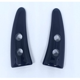 MajorCrafts 8pcs 50mm Black Horn/Tooth Shaped Side Curved 2 Holes Sewing Toggle Large Acrylic Buttons Needlework Arts and Crafts Embellishments