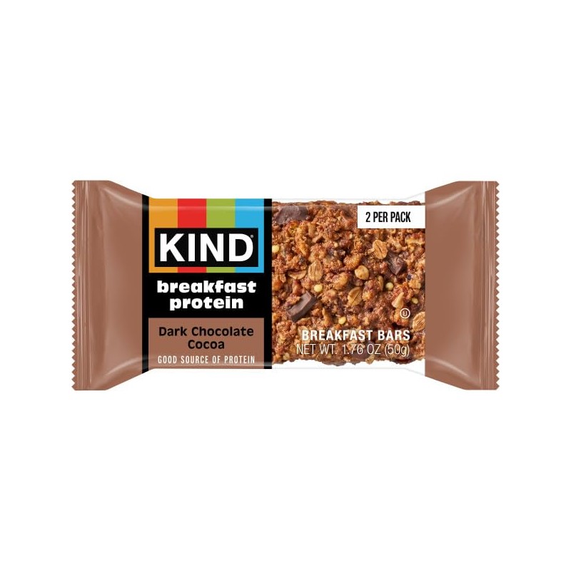 KIND Breakfast Protein Bars, Dark Chocolate Cocoa, Gluten Free, Low