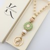 MyfavoriteK Wooden Teacher Lanyards for Id Badge Cute Flower Wood