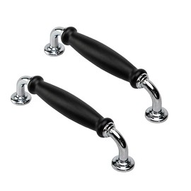 SYDARSYN Pack of 2 Black Matt Cabinet Handles, Vintage Bow Handles, Door Knobs, Drawer Handles, Furniture Handles, Kitchen Cabinet Handles, Pull Handle, Hole Spacing 128 mm