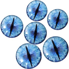 Megan's Beaded Designs Blue Ice Dragon Glass Eyes Bundle Small Meduim or Large Sizes 6mm to 30mm Jewelry Cabochons Art Fantasy Taxidermy Domed (Small Bundle: 6mm, 8mm, 10mm)