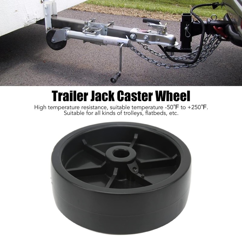 6-Inch Replacement Boat Trailer Jack Wheel, Heavy Duty Swivel Mount,