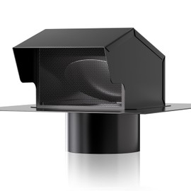 Roof Vent Cap - Hon&Guan Roof Vents 4 Inch Galvanized Steel Bathroom 4 Roof Exhaust Vent for Ventilation System-with Damper, Black