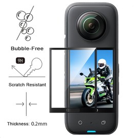 GIOPUEY Pack of 3 Screen Protectors for Insta360 X5/X4, Full Coverage, HD Composite Material, Ultra Thin Film, Anti-Scratch, Anti-Reflective, Transparent