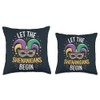 Let The Shenanigans Begin Mardi Gras Mask Festive Colorful Throw