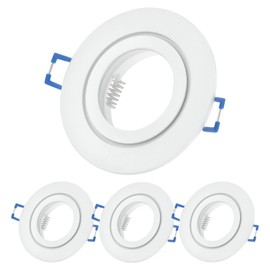 sweet-led Economy Pack of IP44 Aluminium Mounting Frames - for Wet Room / Bathroom - Recessed Spotlight Frames Made of Aluminium, Including GU10 Socket - Click Closure - Splashproof IP44