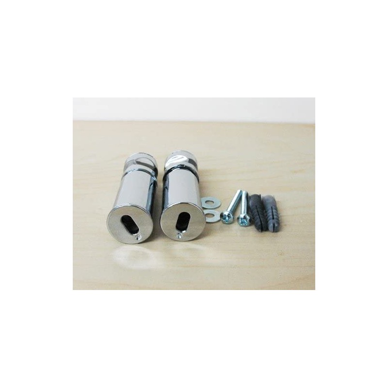 Two Single Chrome Brackets for Towel Rail Radiator Curved or