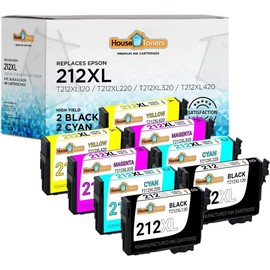 Houseoftoners Remanufactured for Epson 212XL Ink Cartridge High Yield Replacment for Epson 212XL Workforce (WF-2830, WF-2850) Expression (XP-4100, XP-4105) - 8-Pack (Multicolor)