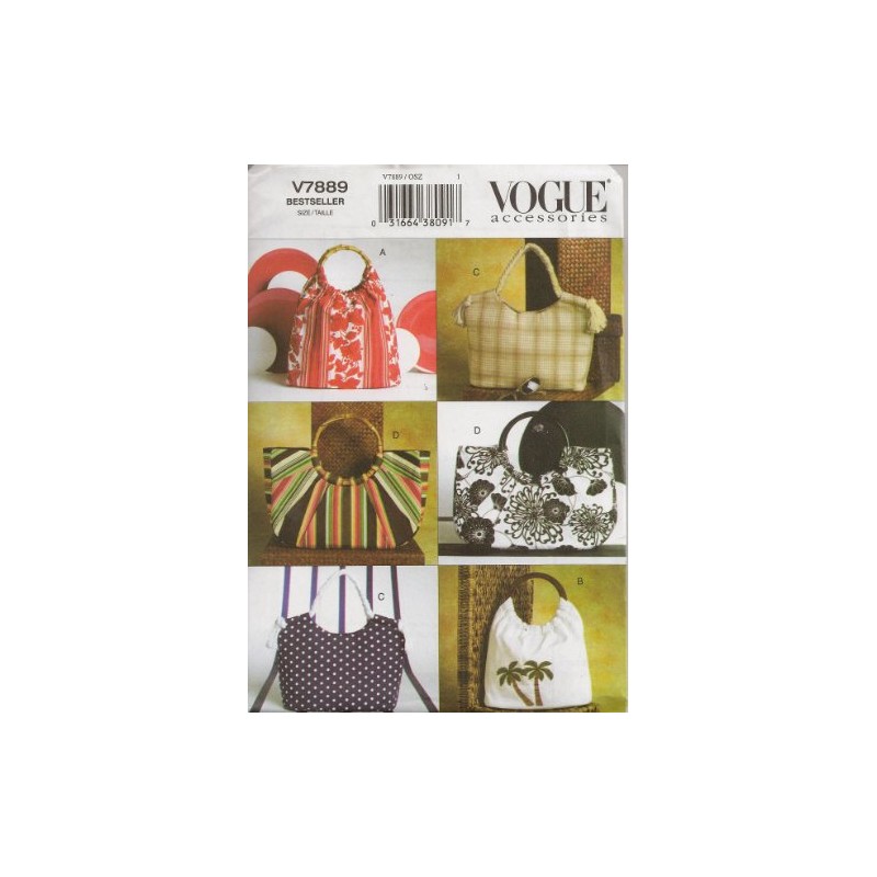 Vogue V7889, Handbags and Accessories, OSZ. OOP