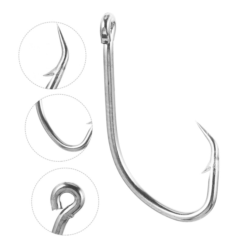 OHPHCALL Versatile Fishing Hooks Set 50pcs Long Shank Hooks Extractor