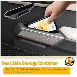 X-TKER Door Storage Organizer Compatible with Ford Bronco 2021 2022 2023 2024 Interior Accessories, Handle Insert Tray Door Side Storage Container for 2021-2024 Bronco, 4PCS for Front & Rear Doors