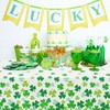 4 Pcs St Patricks Day Tablecloth Green with Assorted Shamrock