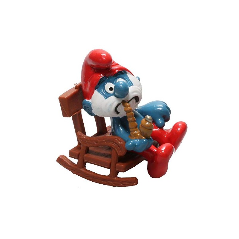 Schleich The Smurfs Figure - Papa Smurf on his rocking