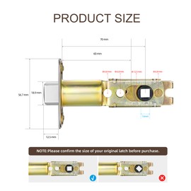 Newlaking Gold Door Strike Plate, Standard Strike Plate Repair Kit with Wood Dowels Door Lock Latch Reinforcement for Home, Polished Gold