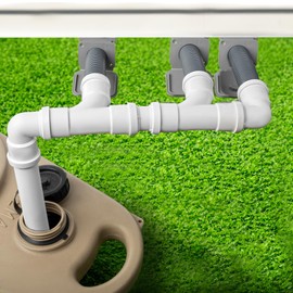 BITS4REASONS New Model Caravan (3 Outlet) Waste Water Outlet Pipe System Adaptor with FLOPLAST Home Plumbing Grade Fittings CE Standard Tested to EN 1451