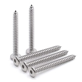 Glvaner (60 pcs) M4 x 40mm Round Socket Head Self Tapping Screws 304 Stainless Steel 18-8 Type A Point Sheet Metal Screws Wood Screws Furniture Screws