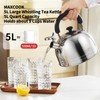 MAXCOOK Whistling Tea Kettle for Stovetop, 5L Stainless Steel Tea