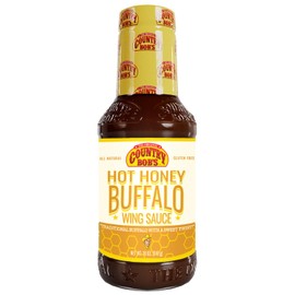 Country Bob's Hot Honey Buffalo Wing Sauce - Traditional Buffalo with Sweet Twist, Small Batch Crafted, Ideal for Grilling, Frying, Baking, 18oz