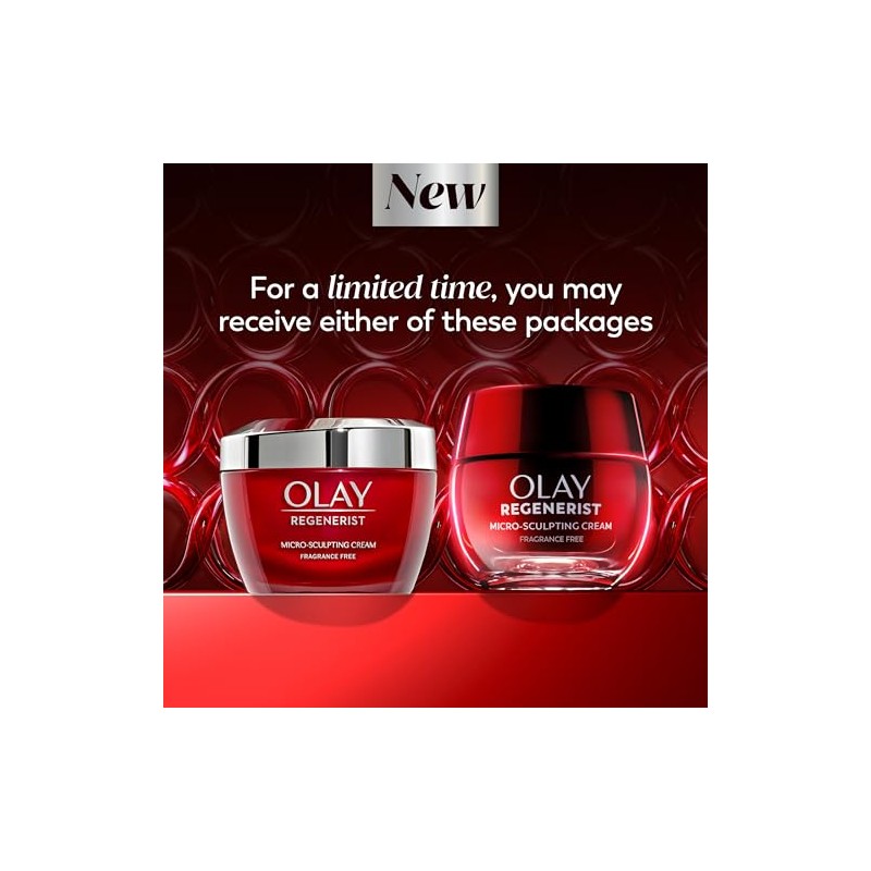 Olay Anti-aging Face Moisturizer Cream Regenerist, Micro-sculpting And Fragrance-free, 1.7