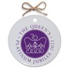 Second Ave Queens Platinum Jubilee Logo 2022 White Ceramic Hanging
