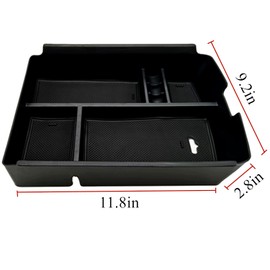 EVTIME Center Console Organizer fit for VW Atlas and Cross Sport 2018 2019 2020 2021 2022 2023 Interior Storage Box Accessories (Not fit for 2024) (Console Organizer)