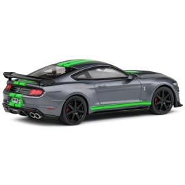 DCD Shelby Mustang GT500 Fast Track Gray Metallic with Neon Green Stripes 1/43 Diecast Model Car by Solido