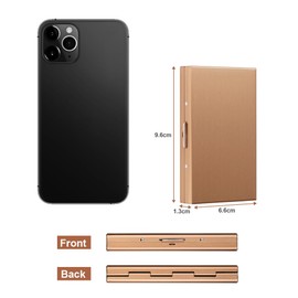 Vicloon Card Holder Credit Cards, Pack of 2 RFID Blocking Credit Card Case Aluminium Business Card Case 6 Compartments RFID & NFC Protection Credit Card Holder for Men and Women, 2 x rose gold,